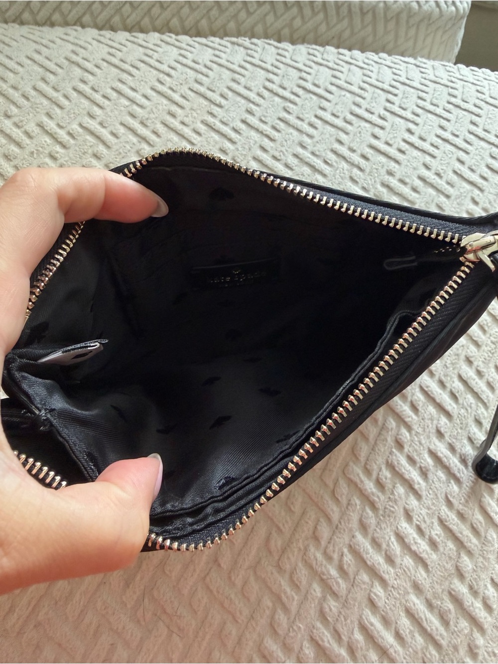 kate spade Black Zip Wristlet with Gold Logo - Picture 3 of 4